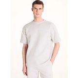 Ted Baker Ekru Erkek T-Shirt TBMRTS2009 - Gri - Mavi - 2XL