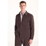 Ted Baker Gömlek Yaka Fermuarlı Ceket, S, TBSS26MJAC010, Acı Kahverengi, Erkek