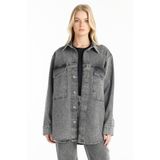 Ted Baker GRİ TAŞLI OVERSİZE JEAN GÖMLEK