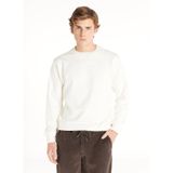 Ted Baker Kabartma Logolu Bisiklet Yaka Sweatshirt, L, TBFW25MTSS008, Ekru, erkek