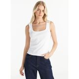 Ted Baker Kare Yaka Düz Kırık Beyaz Atlet TBWRTS1086, XL, 5003320868, Kırık Beyaz, Kadın