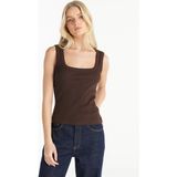 Ted Baker Kare Yaka Düz Koyu Kahve Kadın Atlet TBWRTS1086 - XS