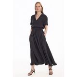 Ted Baker Keten Uzun Elbise, L, TBSS26FDRE016, Siyah, Kadın