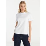 Ted Baker Kırık Beyaz İnterlok T-Shirt, S, TBFW25FTSS006, Kırık Beyaz, Kadın