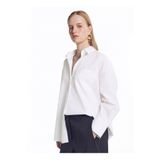 Ted Baker Kırık Beyaz Manşeti Logolu Cepli U Kol Poplin Gömlek, M, TBSS26FSHI023, Kırık Beyaz, Kadın