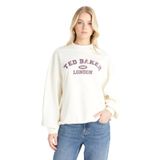 Ted Baker Kolej Baskılı Sweatshirt, L, TBFW25FTSS011, Ekru, kadın