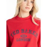 Ted Baker Kolej Baskılı Sweatshirt, XS, TBFW25FTSS011, Kırmızı, kadın