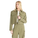 Ted Baker Kutu Form Oversize Ceket, 34, TBFW25FJAC010, Haki, Kadın