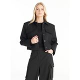 Ted Baker Kutu Form Oversize Ceket, 38, TBFW25FJAC010, Siyah, Kadın