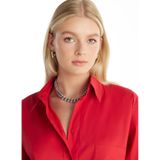 Ted Baker Kutu Form Poplin Gömlek, M, TBFW25FSHI012, Kırmızı, Kadın