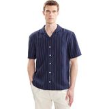 Ted Baker Lacivert Erkek Comfort Fit Çizgili Gömlek TBMRSH2005
