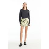 Ted Baker Normal Bel Sarı Kadın Çiçek Desenli Mini Etek TBWRSK1014-1