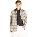 Ted Baker Oversized Klasik Yaka Ekose Bej Erkek Gömlek TBMRSH1041 - XL