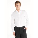 Ted Baker Stretch Slim Fit Klasik Gömlek, XL, TBFW25MSHI005, Beyaz, Erkek