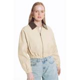 Ted Baker Yakası Deri Barn Ceket, L, TBSS26FOTW005, Bej, Kadın