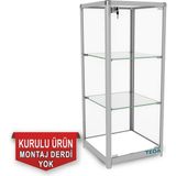 Teda Camlı Vitrin - Cam Dolap - Camlı Koleksiyon Vitrini - Teşhir Vitrini - Kupa Dolabı 95X40X40 cm