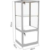 Teda Camlı Vitrin - Cam Dolap - Camlı Koleksiyon Vitrini - Teşhir Vitrini - Kupa Dolabı 95X40X40