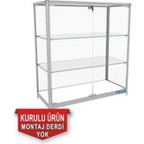Teda Camlı Vitrin - Cam Dolap - Camlı Koleksiyon Vitrini - Teşhir Vitrini - Kupa Dolabı 95X90X40