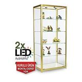 Teda Camlı Vitrin - Camlı Dolap - Camlı Koleksiyon Vitrini - Cam Raf - Kurulu Ürün 180x80x40