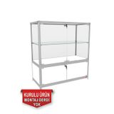 Teda Camlı Vitrin - Camlı Dolap - Camlı Koleksiyon Vitrini - Cam Raf - Kurulu Ürün95x90x40