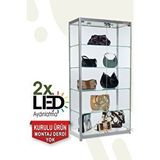 Teda Camlı Vitrin - Camlı Dolap - Camlı Koleksiyon Vitrini - Teşhir Vitrini 180x80x40