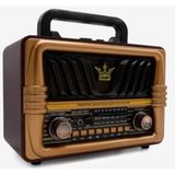 Tedaks Büyük Boy Telefon Tutma Saplı Retro Ahşap Tasarım Bluetooth Hoparlörlü Radyo – Fm/am Destekli, Şarjlı ve Taşınabilir Radyo NS-8077