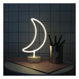Tedaks Dekoratif Pilli Ay Tasarımlı 3D Neon LED Masa ve Gece Lambası