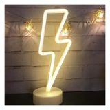 Tedaks Dekoratif Şimşek Şeklinde Pilli Neon LED Lamba Süs Masa Lambası