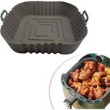 Tedaks Renkli Isıya Dayanıklı Yıkanılabilir Silikon Fırın Airfryer Kare Model Pişirme Matı 20 cm