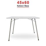 Tedarik Center Katlanır Masa 60x45 Cm Kamp Piknik Bahçe Masası Kamp Masası Beyaz