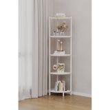 Tedarikcenter Eris 5 Raflı Köşe Kitaplık Mutfak Rafı Dekoratif Aksesuar Rafı Çok Amaçlı Banyo Dolabı 150x40 cm