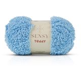 Teddy El Örgü Battaniye Kazak Hırka Atkı Bere İpi Örgü İpliği (Bebe Mavisi)