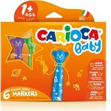Teddy Jumbo Bebek Süper Yıkanabilir Keçeli Boya Kalemi 6Li +1 Yaş