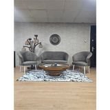 Teddy Takım Beyaz Boyalı Sivriltme Ayak Çay Seti Koltuk - Berjer , Balkon, Salon, Ofis Kahverengi Renk 40 x 125 Boyut/ebat - Çok Renkli