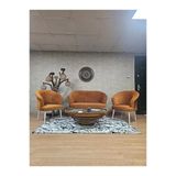 Teddy Takım Beyaz Boyalı Sivriltme Ayak Çay Seti Koltuk - Berjer , Balkon, Salon, Ofis Kiremit Renk 40 X 125 Boyut/Ebat