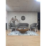 Teddy Takım Beyaz Boyalı Telli Ayak Çay Seti Koltuk - Berjer , Balkon, Salon, Ofis Kahverengi Renk 40 x 125 Boyut/ebat - Çok Renkli