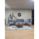 Teddy Takım Gold Kaplama Sivriltme Ayak Çay Seti Koltuk - Berjer , Balkon, Salon, Ofis Gri Renk 40 x 125 Boyut/ebat - Çok Renkli
