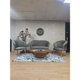 Teddy Takım Gold Kaplama Sivriltme Ayak Çay Seti Koltuk - Berjer , Balkon, Salon, Ofis Kahverengi Renk 40 x 125 Boyut/ebat - Çok Renkli