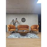 Teddy Takım Gold Kaplama Sivriltme Ayak Çay Seti Koltuk - Berjer , Balkon, Salon, Ofis Kiremit Renk 40 x 125 Boyut/ebat - Çok Renkli