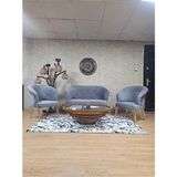 Teddy Takım Gold Kaplama Telli Ayak Çay Seti Koltuk - Berjer , Balkon, Salon, Ofis Gri Renk 40 x 125 Boyut/ebat - Çok Renkli