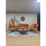 Teddy Takım Gold Kaplama Telli Ayak Çay Seti Koltuk - Berjer , Balkon, Salon, Ofis Kiremit Renk 40 x 125 Boyut/ebat - Çok Renkli