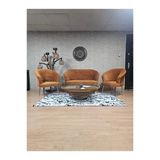 Teddy Takım Krom Kaplama Sivriltme Ayak Çay Seti Koltuk - Berjer , Balkon, Salon, Ofis Kiremit Renk 40 X 125 Boyut/Ebat