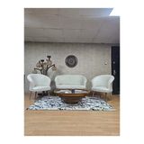Teddy Takım Krom Kaplama Sivriltme Ayak Çay Seti Koltuk - Berjer , Balkon, Salon, Ofis Krem Renk 40 X 125 Boyut/Ebat