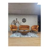 Teddy Takım Krom Kaplama Telli Ayak Çay Seti Koltuk - Berjer , Balkon, Salon, Ofis Kiremit Renk 40 X 125 Boyut/Ebat