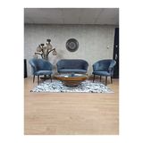 Teddy Takım Siyah Boyalı Sivriltme Ayak Çay Seti Koltuk - Berjer , Balkon, Salon, Ofis Füme Renk 40 X 125 Boyut/Ebat