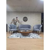 Teddy Takım Siyah Boyalı Sivriltme Ayak Çay Seti Koltuk - Berjer , Balkon, Salon, Ofis Gri Renk 40 x 125 Boyut/ebat - Çok Renkli