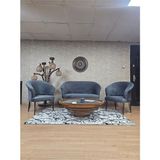 Teddy Takım Siyah Boyalı Telli Ayak Çay Seti Koltuk - Berjer , Balkon, Salon, Ofis Füme Renk 40 x 125 Boyut/ebat - Çok Renkli