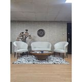 Teddy Takım Siyah Boyalı Telli Ayak Çay Seti Koltuk - Berjer , Balkon, Salon, Ofis Krem Renk 40 x 125 Boyut/ebat - Çok Renkli