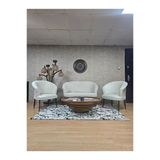 Teddy Takım Siyah Boyalı Telli Ayak Çay Seti Koltuk - Berjer , Balkon, Salon, Ofis Krem Renk 40 X 125 Boyut/Ebat