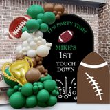 Teddyparty Futbol Balonu Kemer Çelenk, Beyaz Kum Yeşil ve Kahverengi Balon Çelenk Kiti Spor Balonlar Erkek İlk Aşağı Futbol Doğum Günü Partisi Dekorasyonu
